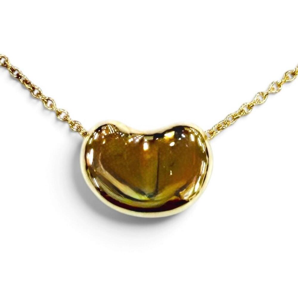 TIFFANY&Co. Tiffany & Co. Elsa Peretti Bean Design Pendant 18K Necklace Yello...